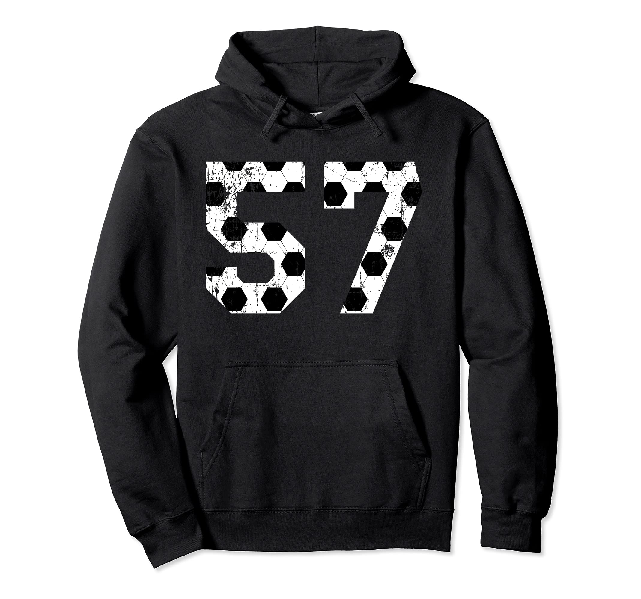 Soccer 57 Jersey Number Hoodie - Casual Everyday Wear Men Women