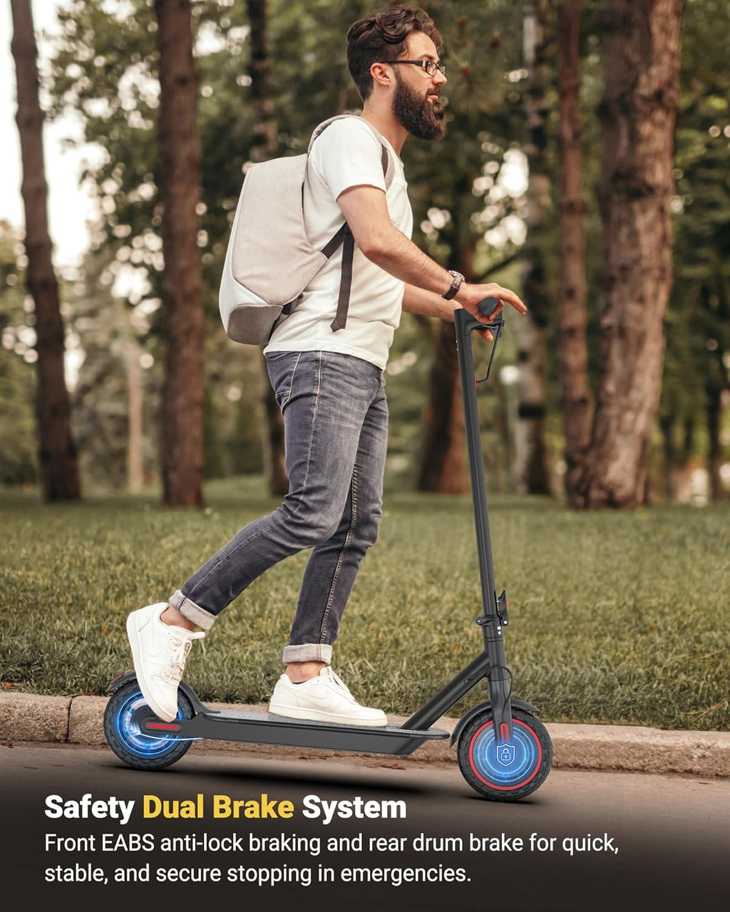 Electric Scooter for Adults, 8.5"/10" Tires, 19/22Mph, 350W/500W Motor, 21-28 Miles Range, Folding E-Scooter with Dual Suspension,APP(V1/SPRO/MAX/PRO)