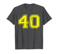 Number 40 Varsity Distressed Sport Team T-Shirt - Trendy Graphic Unisex