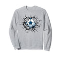 Soccer Ball Cracked Wall Soccer Fan Sweatshirt - Custom Art Print Unisex