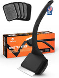 MEKER Grill Brush Bristle Free, Grill Cleaner Brush with 5 BBQ Replacement Head for Cast Iron, Stainless Steel Grates, Safe Grill Scraper Outdoor BBQ Grill, Black