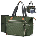Diaper Bag Tote, Large Baby Diaper Bags Waterproof, Hospital Bag for Labor Delivery with Pacifier Case, Changing Pad, Shoulder Strap, Dark Green