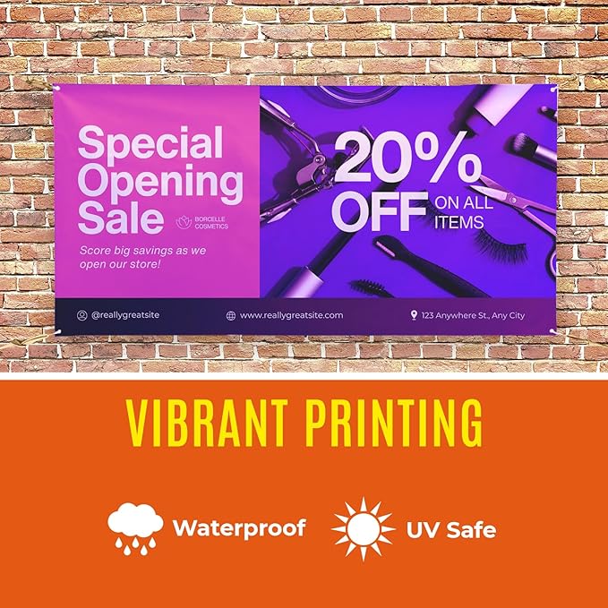 Personalized Passion Vinyl Banner 10' x 10' - Customized Banner for Business, Graduation, Birthday Parties - Indoor/Outdoor Use - Full Color 13oz Vinyl Custom Signs with HD Printed Text, Photos