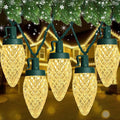 C9 LED Christmas Lights, 67FT 100 Bulbs Outdoor Christmas Decorations for House Waterproof String Lights Extendable Green Wire Fairy Lights for Patio Xmas Garden Party Wedding Indoor Warm White