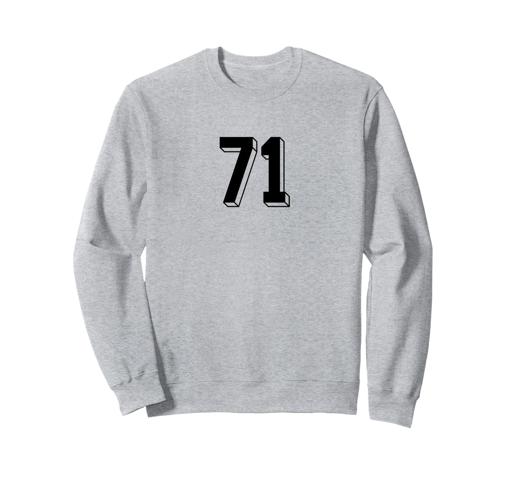 Number 71 80S 90S Soccer Team Jersey Sweatshirt - Custom Art Print Unisex