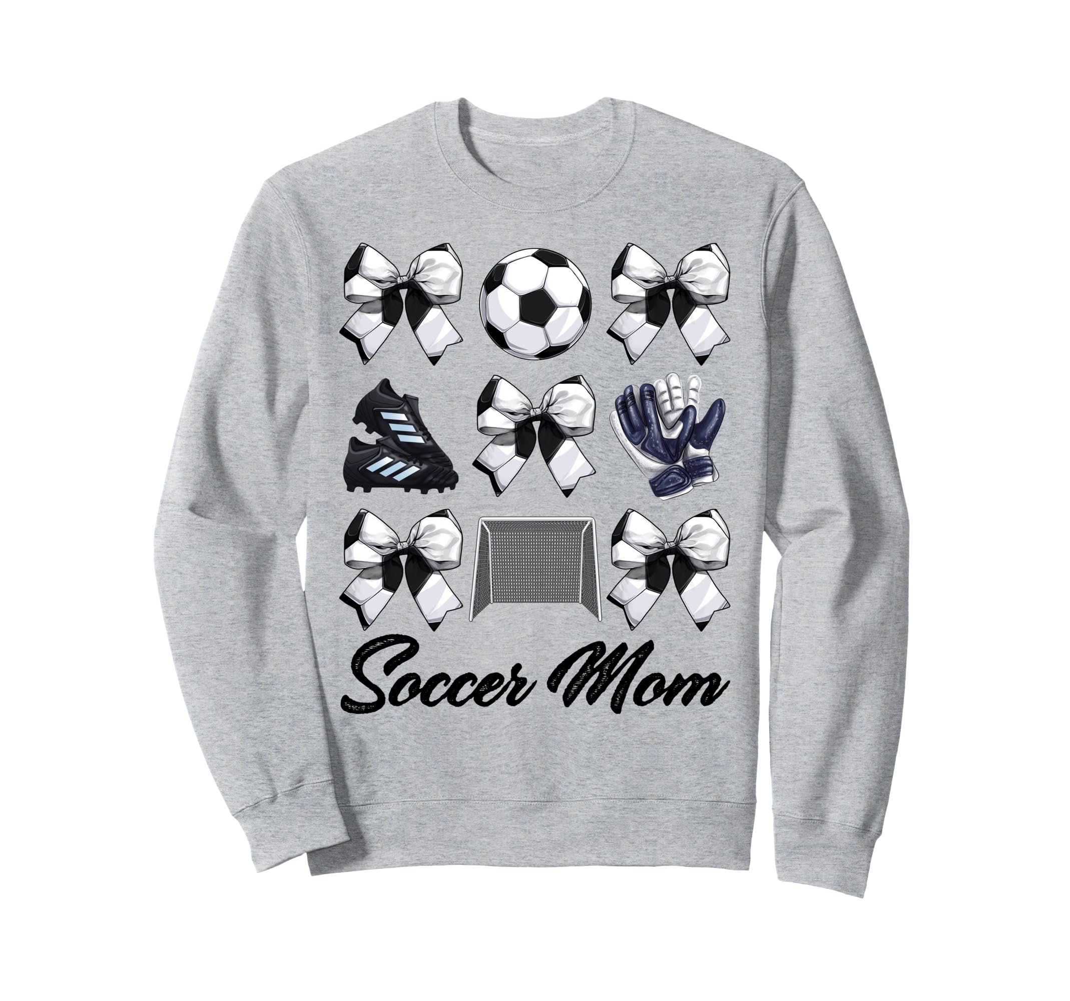 Soccer Mama Bow Soccer Mom Mommy Sweatshirt - Unique Graphic Unisex