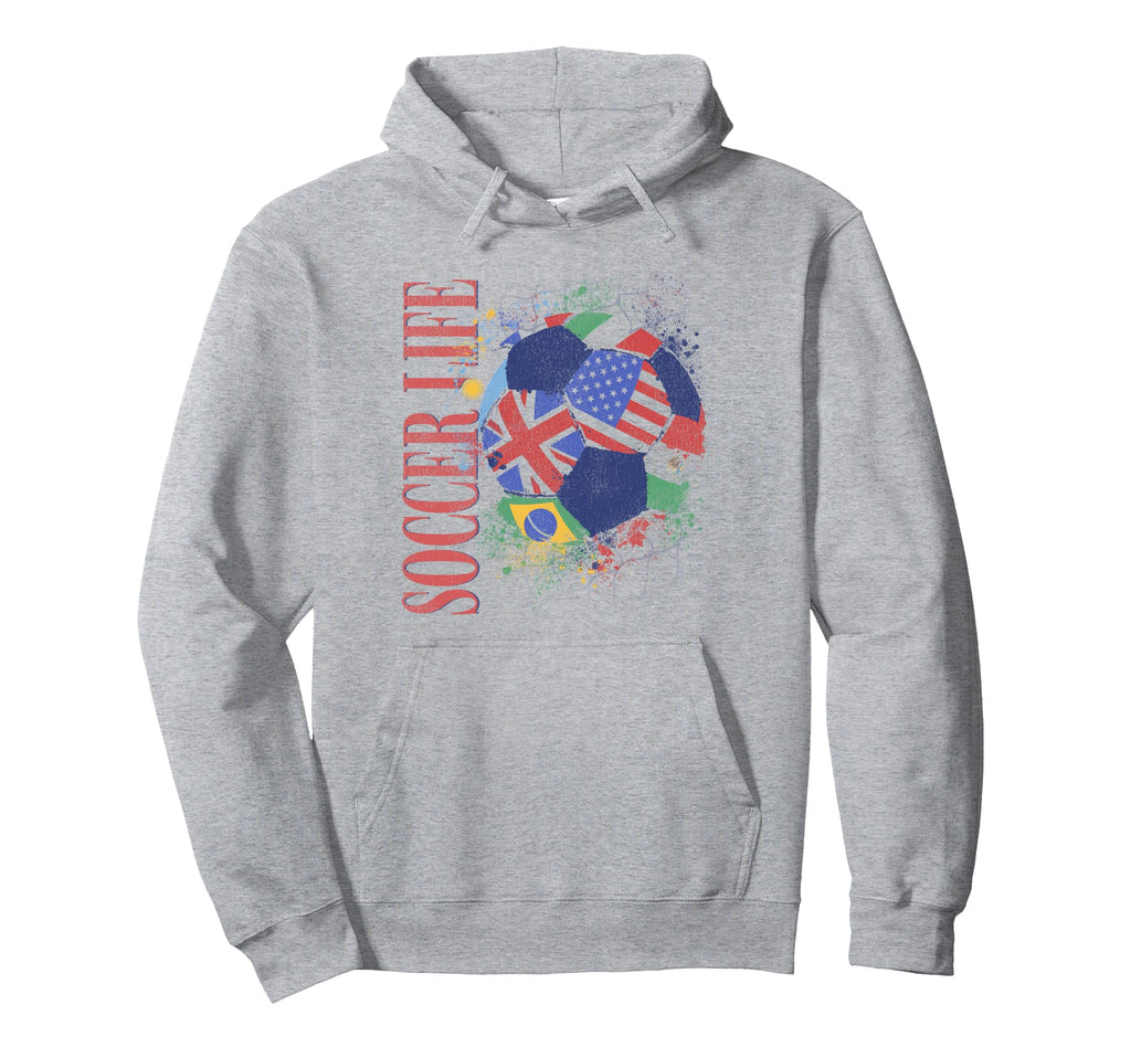 Trendy Soccer Life All Over World Hoodie - Aesthetic Graphic Unisex