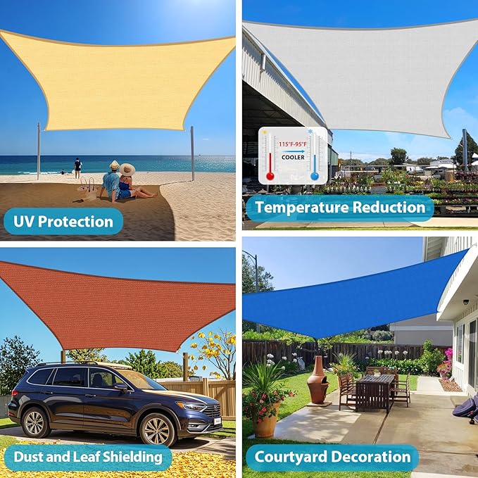 Amagenix Sun Shade Sail 11'X11' Curved Edge Outdoor Shade Canopy Dark Green Breathable 95% UV Block Shade Cloth for Patio Garden Backyard (We Make Custom Size)