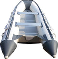 Newport 12ft 6in Catalina Inflatable Dinghy Boat Transom Sport Tender - 6 Person - 20 Horsepower USCG Rated, White/Gray