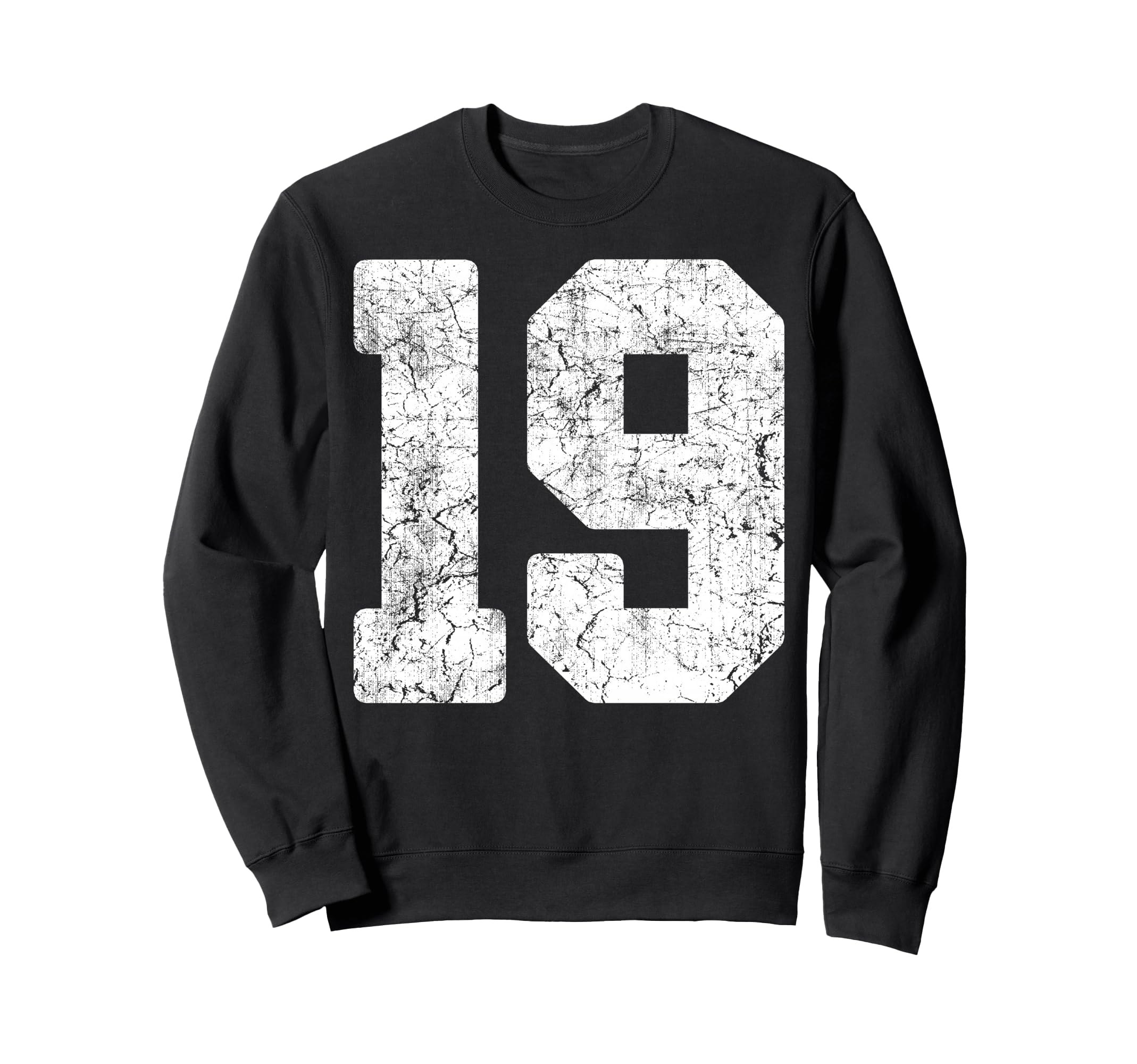 Distressed White Number 19 Jersey Sweatshirt - Streetwear Style Unisex