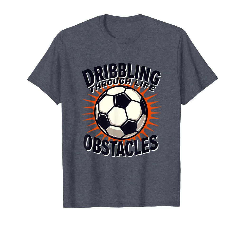 Dribbling Through Life Obstacles Soccer T-Shirt - Custom Art Print Unisex