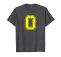 Number 0 Zero Varsity Distressed Sport T-Shirt - Graphic Print for Adults