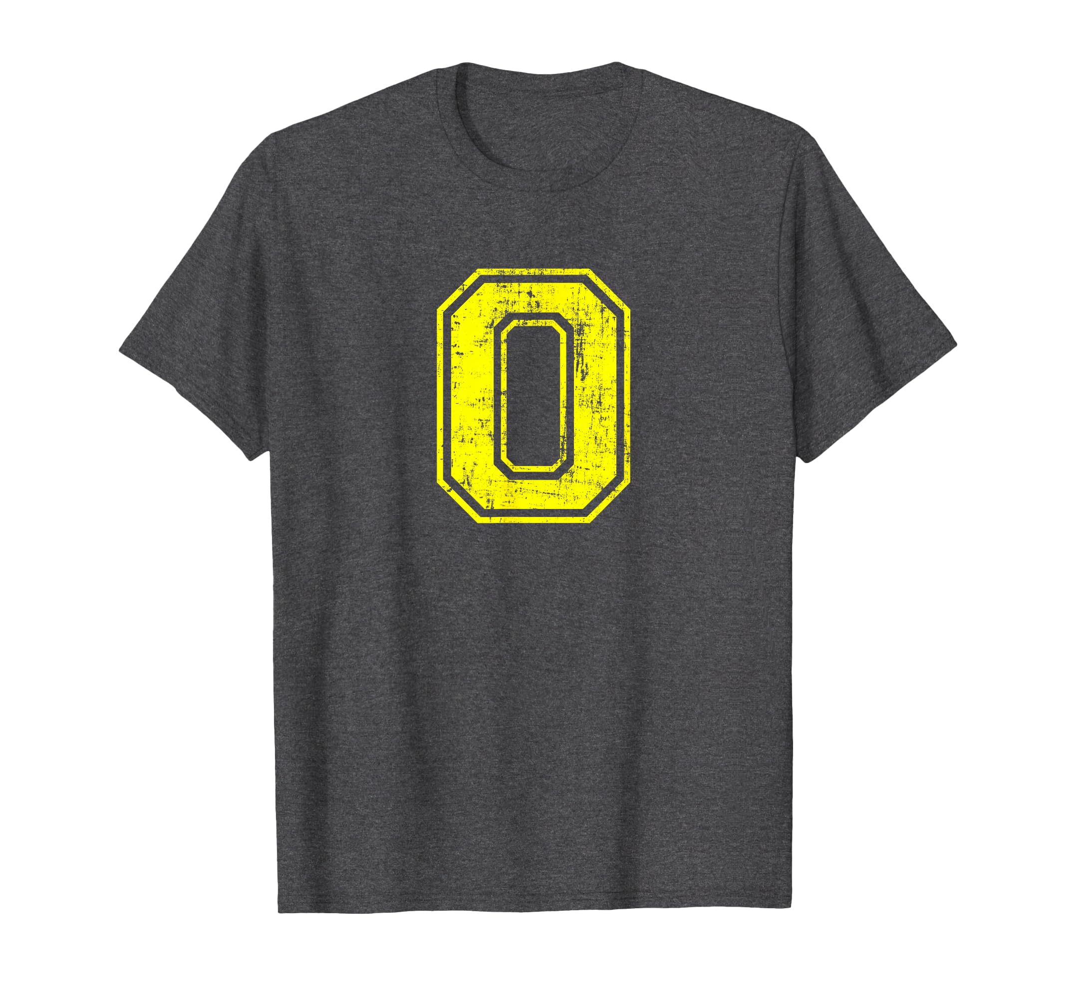 Number 0 Zero Varsity Distressed Sport T-Shirt - Graphic Print for Adults