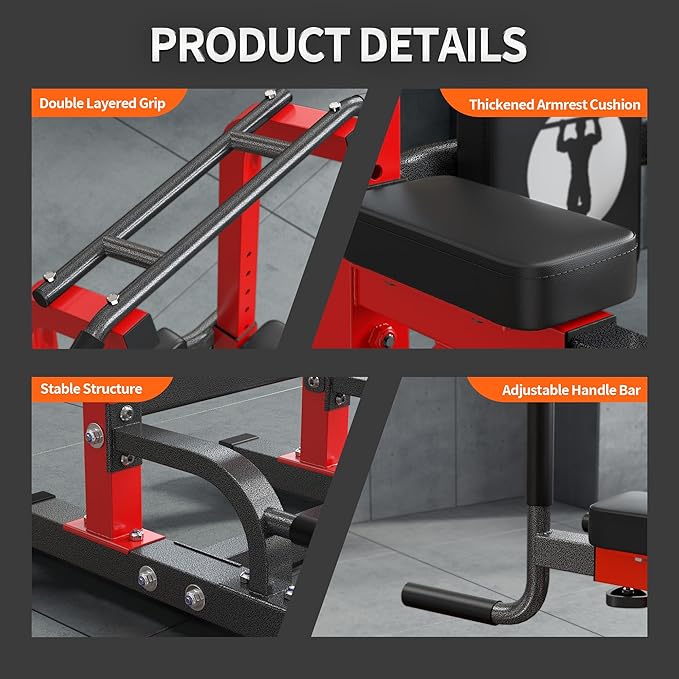 sogesfurniture Adjustable Dip Stands Assistive Trainer for Home Gym - 10-Level Height Wall-Saving Pull Up Bar, Dual Training Stands for Dip Push Up & Core Workout, Heavy Duty Steel Frame
