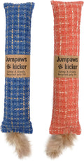 2 Pack Natural Interactive Catnip Cat Kicker Toys, Bite Resistant Chew Toy, Accessories for Indoor Cat (Twill Weave)