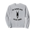 My Human Loves Soccer Tennis Cat Sweatshirt - Custom Art Print for Adults