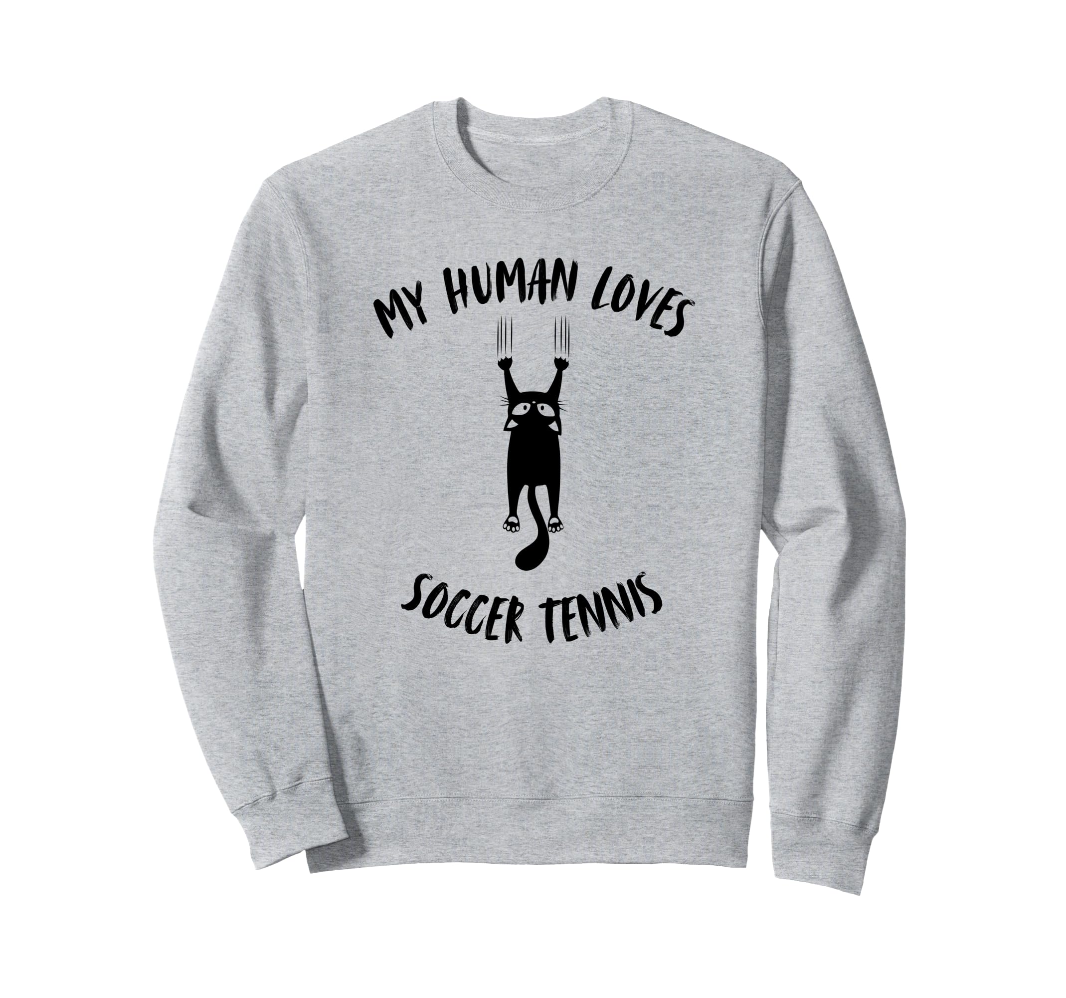 My Human Loves Soccer Tennis Cat Sweatshirt - Custom Art Print for Adults