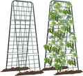 Heavy Duty 50"x17" Adjustable A-Frame Trellis for Climbing Plants – Rust-Proof Metal Garden Trellis with Dense Grid Design, Perfect for Raised Beds, Tomatoes, Cucumbers & Outdoor Vines (Green, 2 Pcs)
