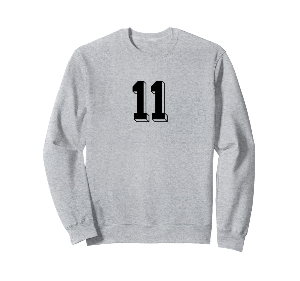 Number 11 80S 90S Soccer Team Sweatshirt - Minimalist Print for Adults