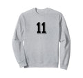 Number 11 80S 90S Soccer Team Sweatshirt - Minimalist Print for Adults