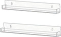 IEEK Nail Polish Rack Wall Mounted Shelf 2 Pack,Clear Kids Wall Bookshelf Acrylic Nail Polish Holder with Removable Anti-Slip End Inserts,2 Tiers Floating Polish Organizer Display 30 Bottles