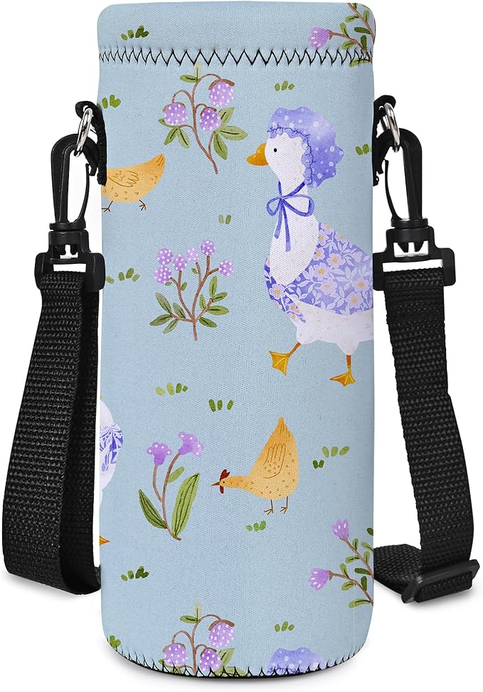 AUPET Water Bottle Sling Bag Carrier Crossbody Sleeve,Insulated Neoprene Bottle Case Holder Pouch Cover 500ML/17oz with Shoulder Strap for Walking Women Men