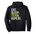 Eat Sleep Train Repeat Athlete Hoodie - Aesthetic Graphic for Adults