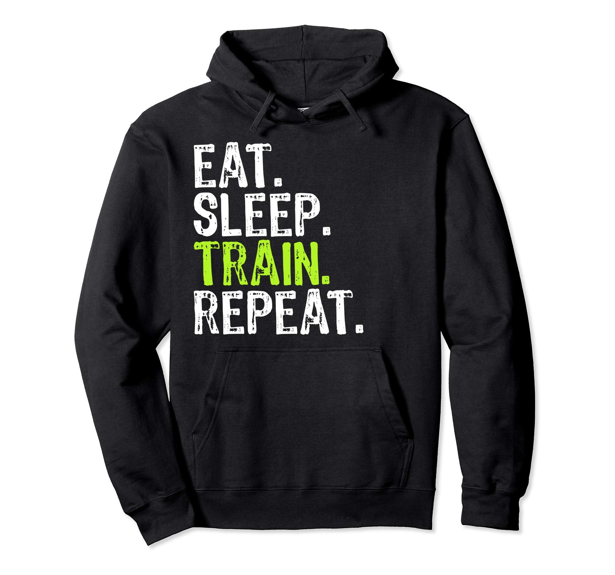 Eat Sleep Train Repeat Athlete Hoodie - Aesthetic Graphic for Adults