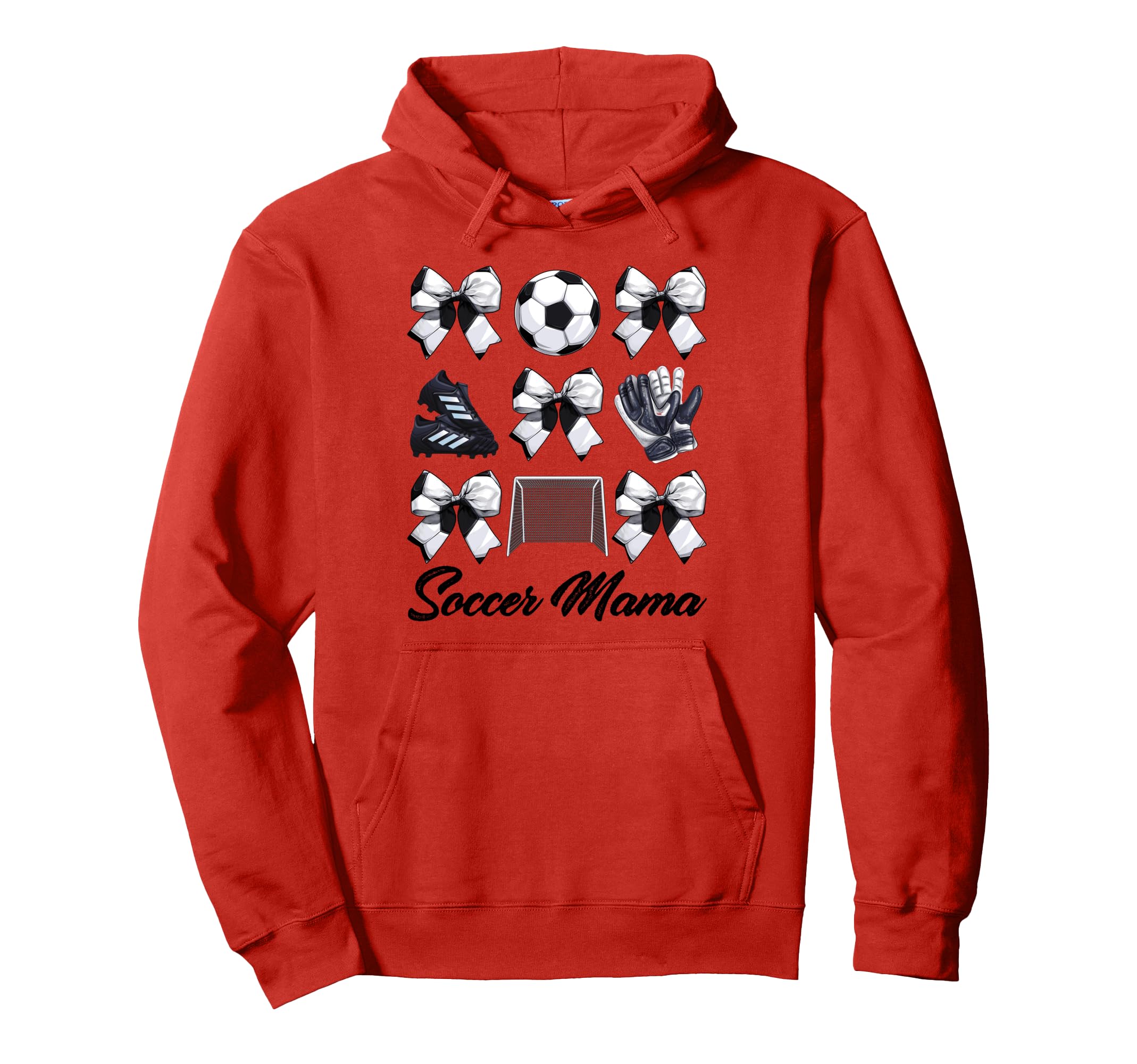 Soccer Mama Bow Soccer Mom Mommy Mothers Hoodie - Trendy Graphic Men Women