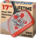ProTuff 17" Silt Net Pool Skimmer for PROS – “490 Promise” Unlimited Unconditional Replacement – Ultra-Durable Ultra Fine Net for Silt – Heavy-Duty Aluminum Frame, EZ-Clip & Deep Bag for Cleaning