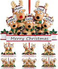 Personalized Christmas Ornaments 2025 Family of 2/3/4/5/6/7/8 Deer Christmas Ornaments Custom Name Customized Gifts for Xmas Tree,Family of 5