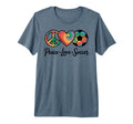 Peace Love Soccer Football Soccer T-Shirt - Aesthetic Graphic Unisex