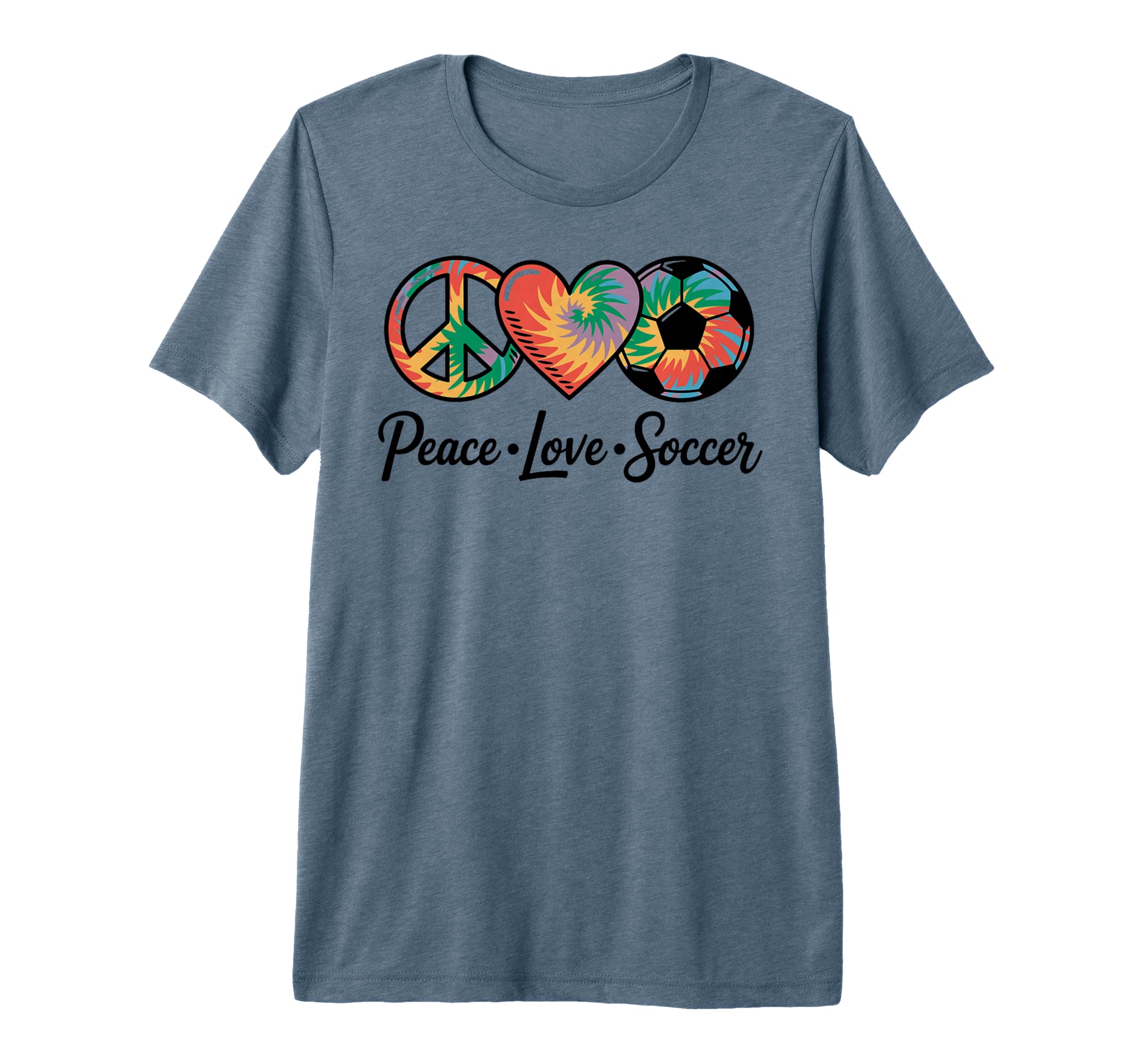 Peace Love Soccer Football Soccer T-Shirt - Aesthetic Graphic Unisex