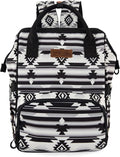 Wrangler Diaper Bag Backpack Aztec Travel Backpack Purses Western Multi-Function Baby Bags for Mom with Waterproof Insulated Pockets