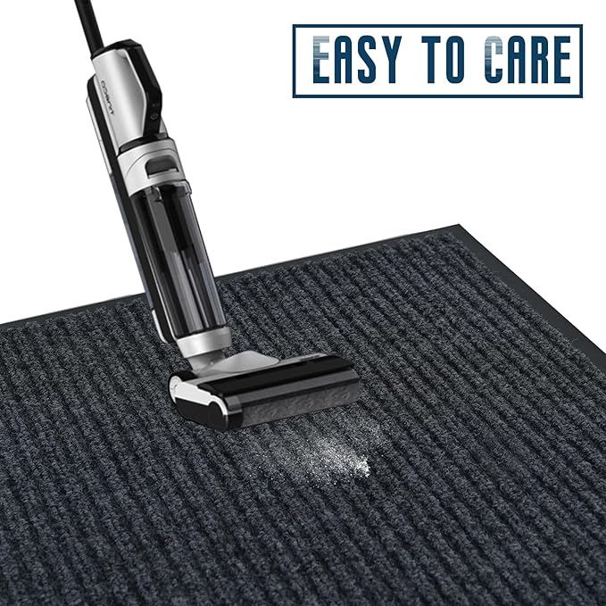 Rubber Door Mat About W3' ×L10' Heavy Duty Large Outdoor Indoor Mat Durable Entrance Doormat Waterproof Rubber Back Rugs for Home Entryway Patio Porch Office Business Areas (Grey)