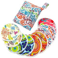 PINOWU Nursing Pads -10 Washable Pads + Wet Bag + Wash Bag, Breastfeeding Nipple Pads (Large 4.7")