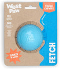 WEST PAW Boundr Ball Dog Fetch Toy – Bouncing Toys for Dogs, Fetch, Catch, Chewing, Play – Floatable, Recyclable Balls – Small Aqua Blue/Dandelion Yellow 2-Pack