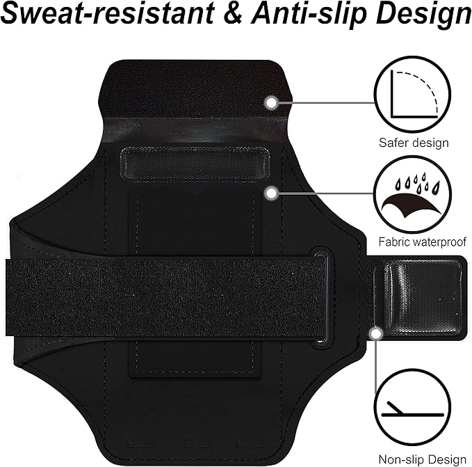 Armband for iPhone 16 Pro Max/16 Plus/15 Pro Max/15 Plus/14 Pro Max/13,12,11,Pro Max/Plus Models,Sport Armband with Zipper Slot for Airpods and Keys (Pink)