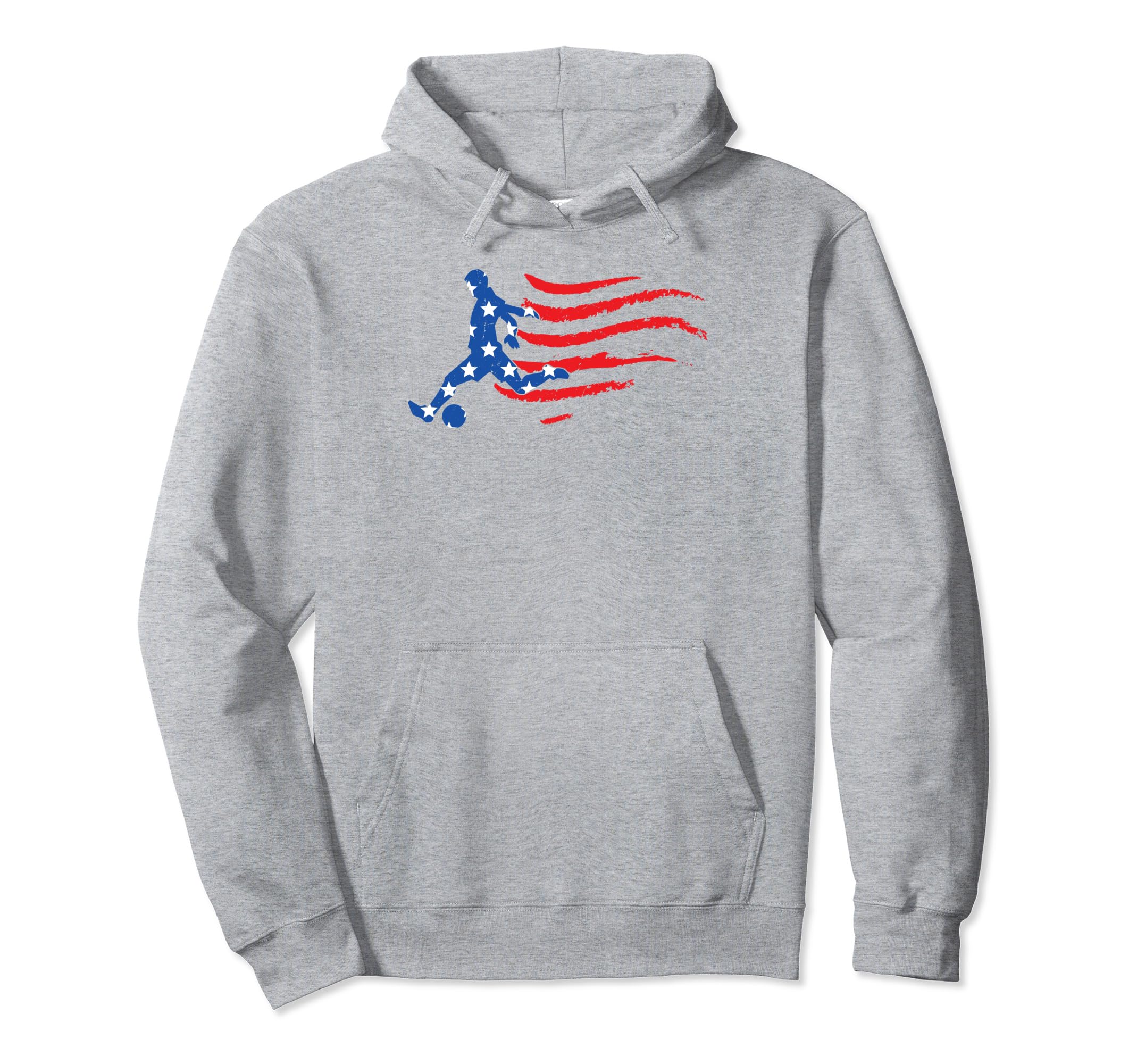 Soccer Player Usa Flag Indepedence Day Hoodie - Trendy Graphic Men Women