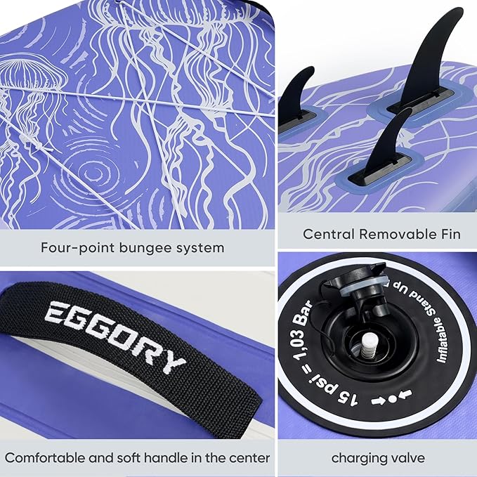 Inflatable Paddle Board,Stand Up Paddle Board Set, Extra Wide SUP Board with Removable Fin, Floating Paddle, Hand Pump, Waterproof Phone Pouch,Traveling Board