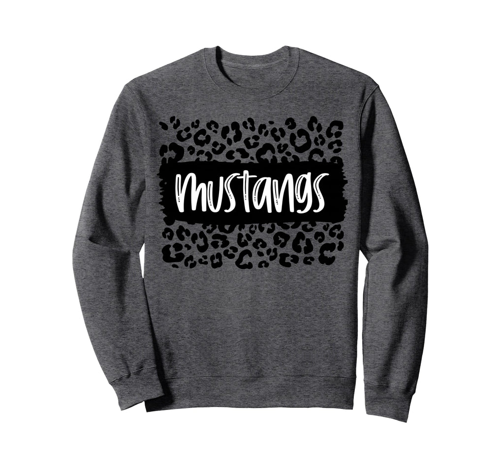 Mustangs Team Mascot School Sweatshirt - Aesthetic Graphic for Adults