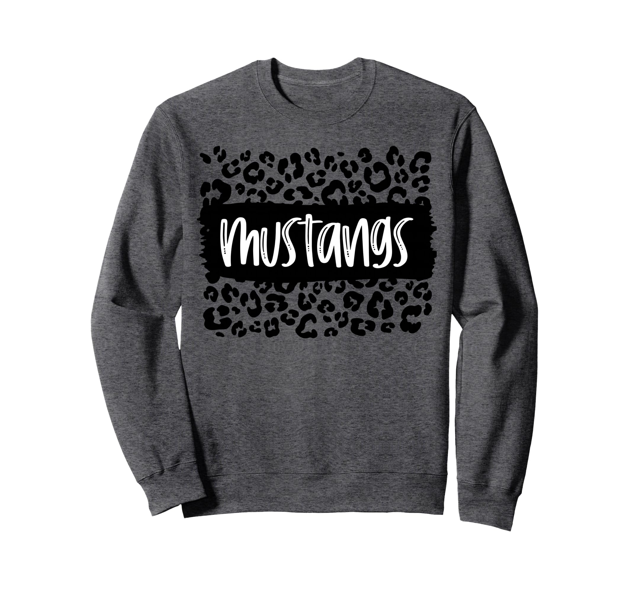 Mustangs Team Mascot School Spirit Sweatshirt - Minimalist Print Men Women