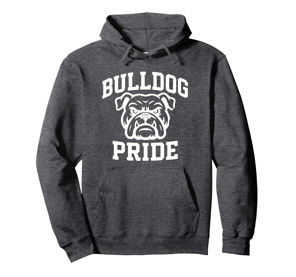 Fierce Bulldog Mascot School Team Spirit Hoodie - Graphic Print Unisex