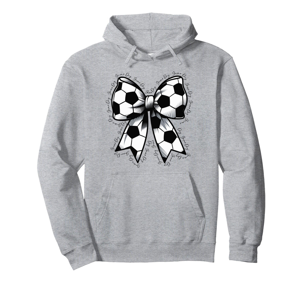 Soccer Game Day Soccer Lover Coquette Bow Hoodie - Novelty Apparel Unisex