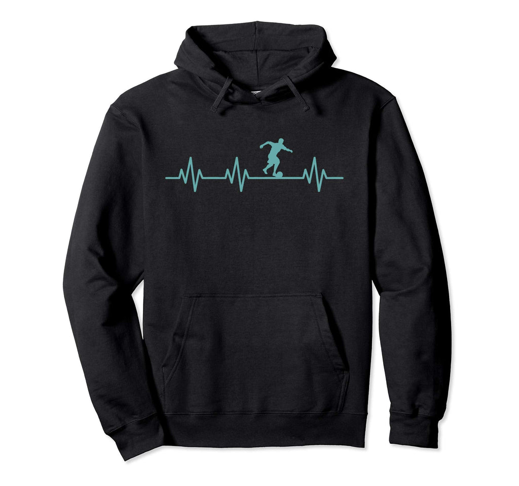Soccer Player Lifeline Heartbeat Heart Hoodie - Aesthetic Graphic Unisex