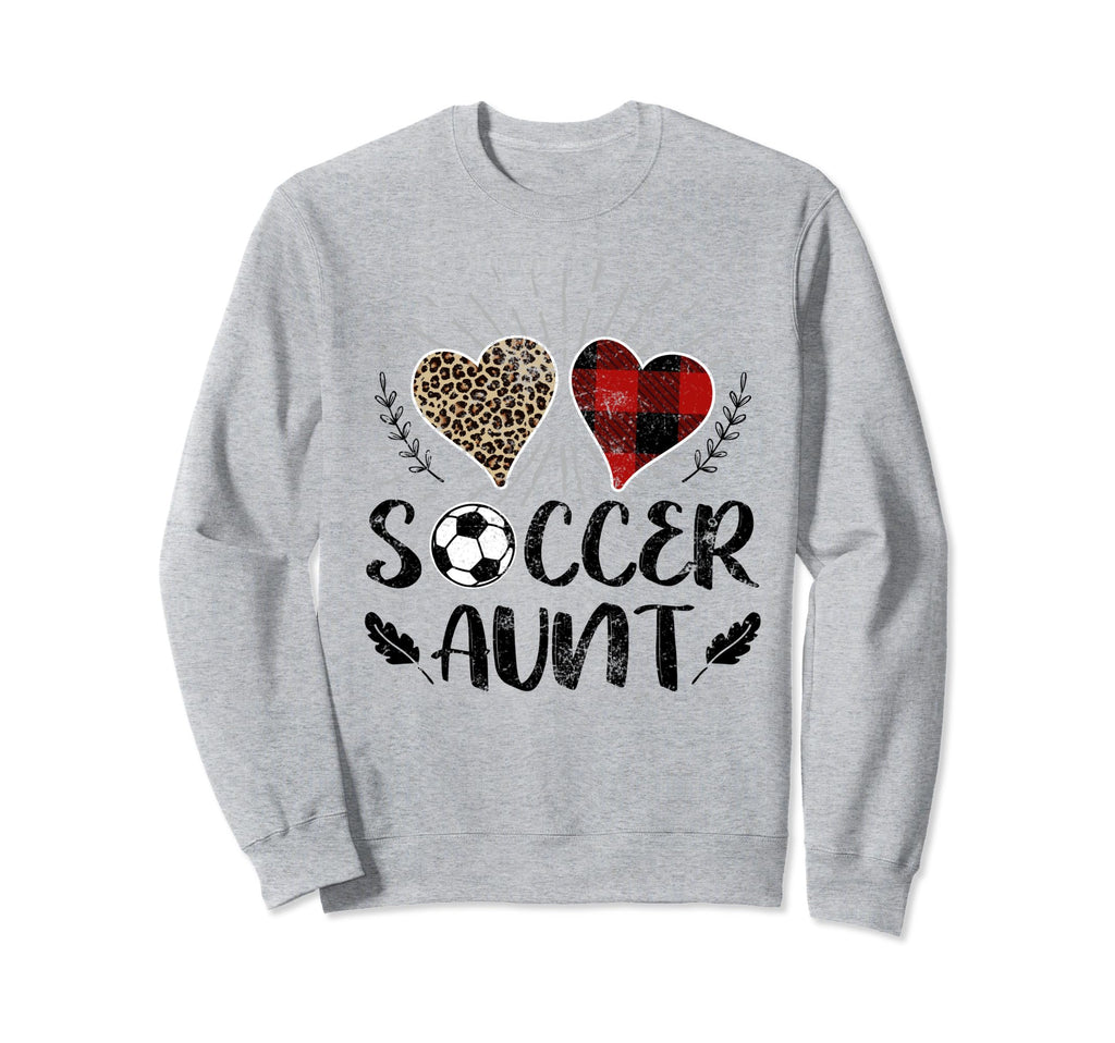 Soccer Aunt Buffalo Plaid Sweatshirt - Aesthetic Graphic for Adults