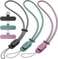 SURPHY 3 Pack Phone Wrist Strap with CellPhone Tether Tab, Cellphone Lanyard, Phone Strap with 2-Color Braided, Wrist Lanyard
