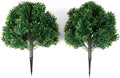 Premium 16" Diameter Artificial Japanese Boxwood Topiary – Set of 2 Faux Plants with Ground Spikes – UV-Resistant, Realistic Outdoor & Indoor Garden Décor – Weatherproof and Durable