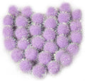 VAPKER 30 Pcs Cat Ball Toys Sparkle Balls Extra Large 2 Inch Cat's Favorite Chase Glitter Ball Glitter Tinsel Pom Poms Balls Purple Color