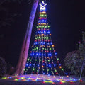 Christmas Decoration Lights, Outdoor Christmas String Lights 320 LED 11.5 Ft Waterfall Tree Lights with Big Star Topper 8 Light Modes for Christmas New Year Holiday Garden Yard Indoor Outdoor Decor